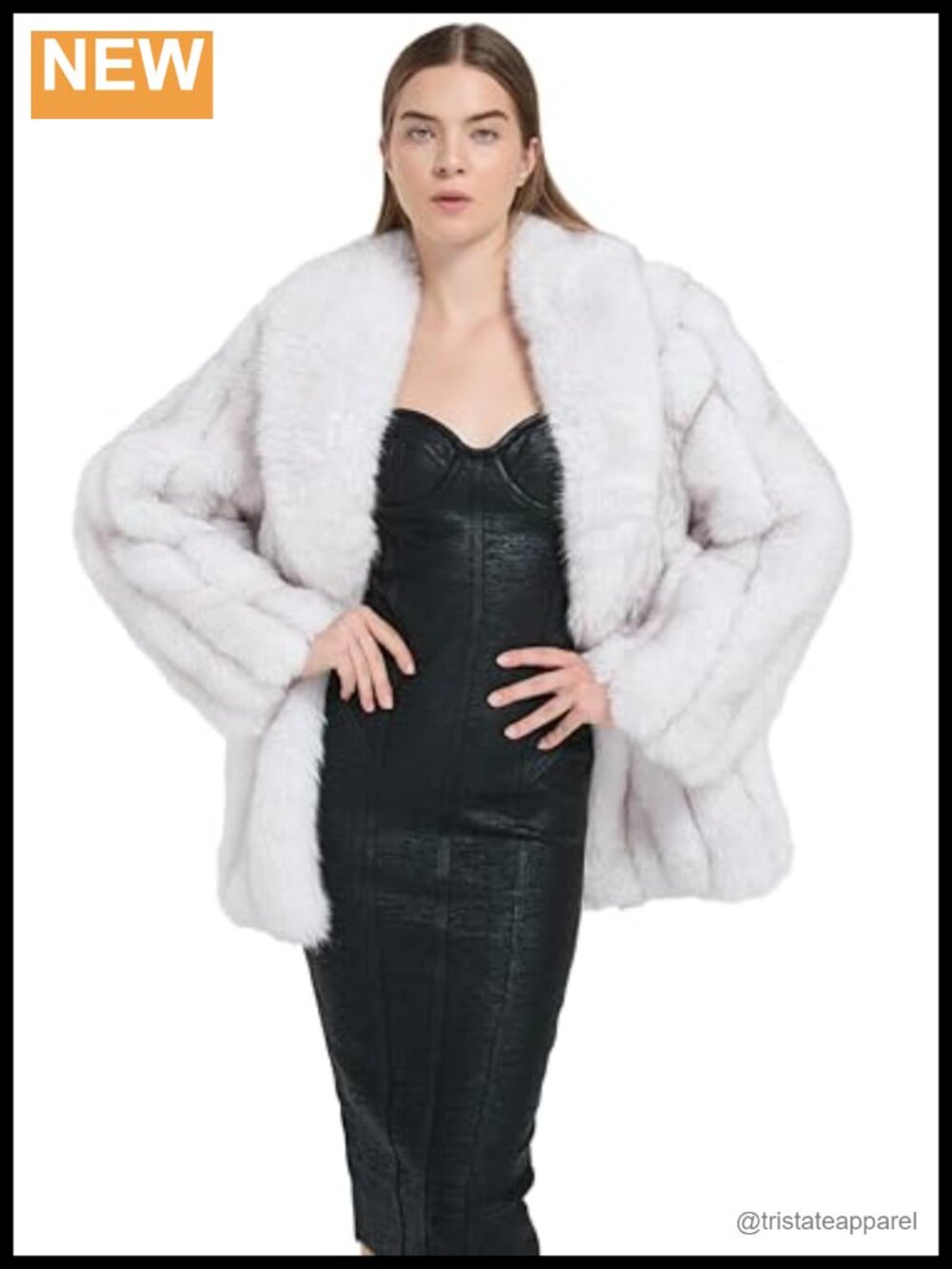 Faux Fur Parka Jacket Winter Warm Fluffy Thick Overcoat Plus Size Shawl Collar